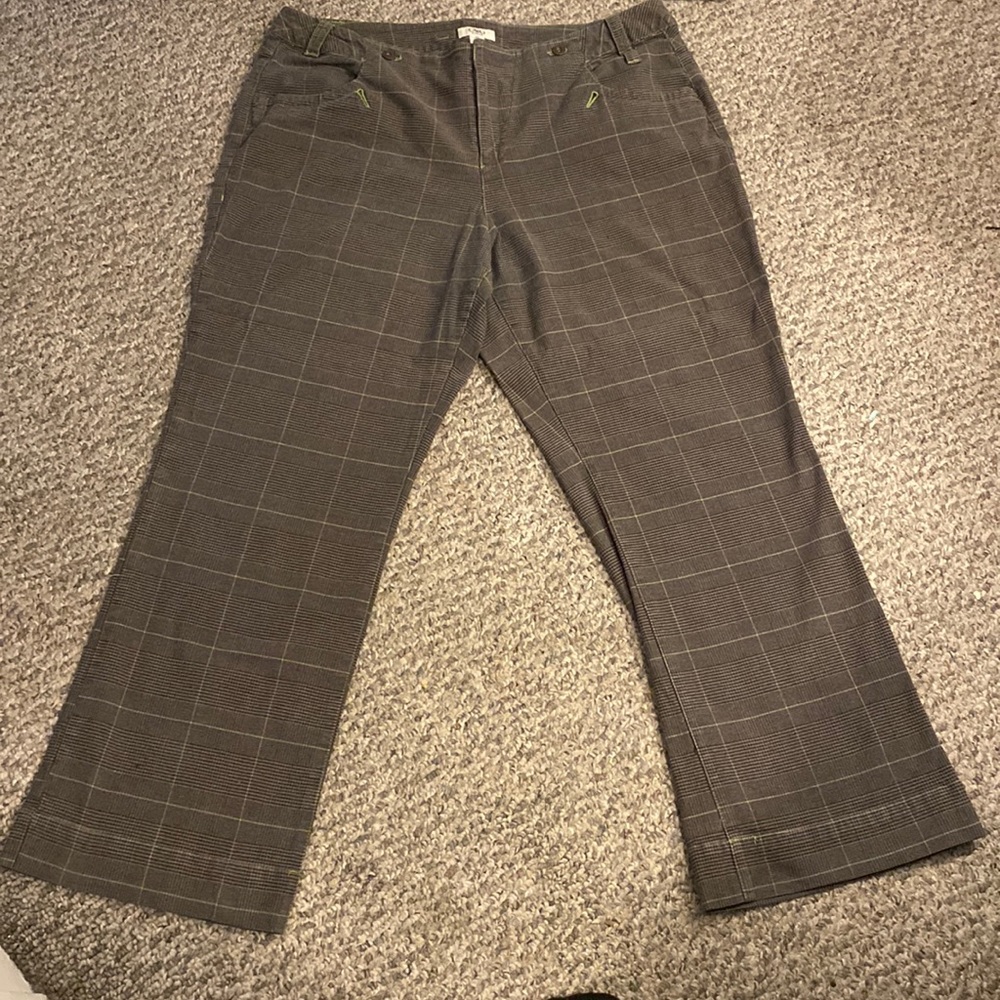 Cato Pants Tan/Light Green Plaid size 20W